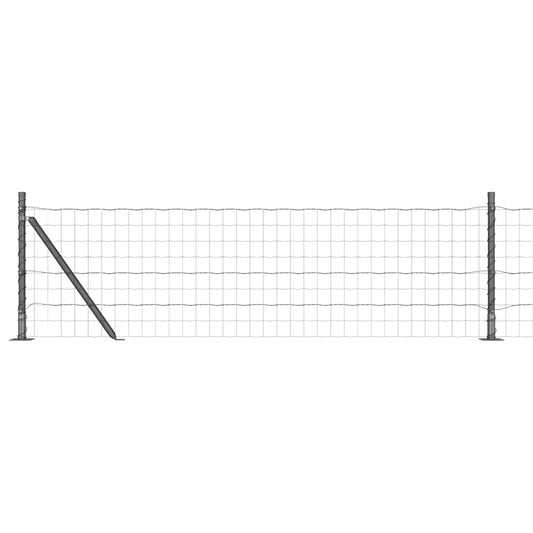 Euro Fence with Concrete Base 10 x 0.4 m PVC-Coated Steel Grey
