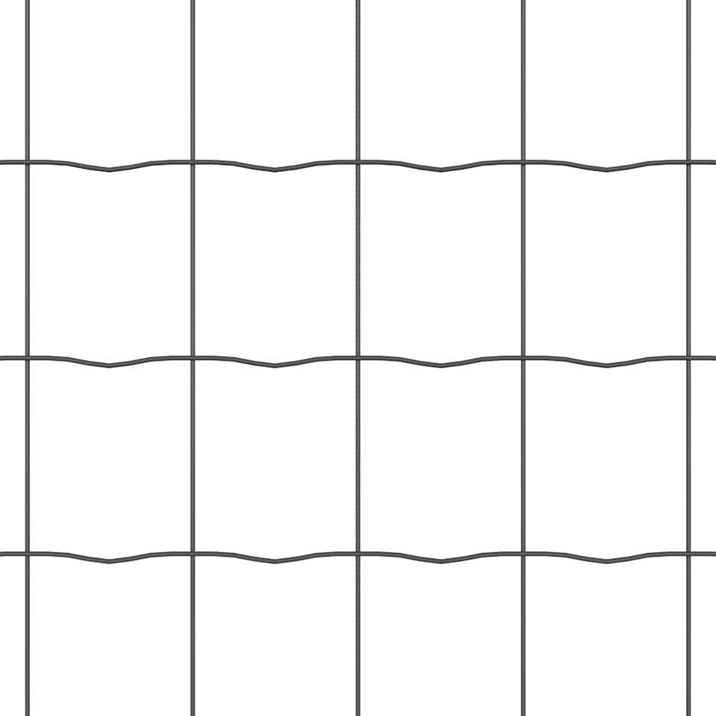 Euro Fence with Concrete Base 10 x 0.6 m PVC-Coated Steel Grey