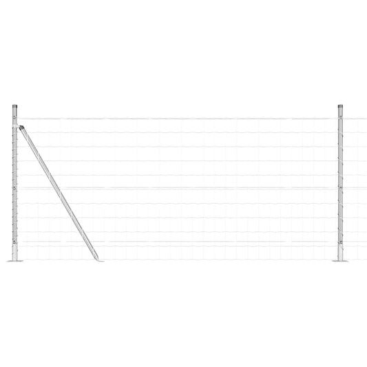 Outdoor Euro Fence with Concrete Base 10 x 0.8 m Silver Mesh