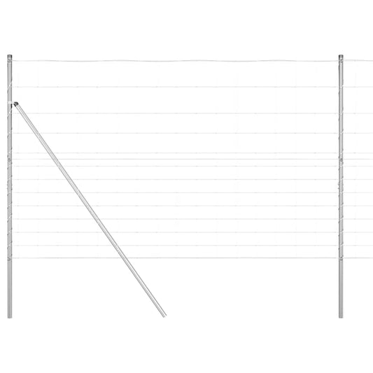 Ground Fix Welded Wire Fence 50 x 1.5 m Galvanised Steel Silver
