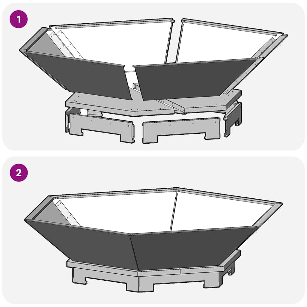 Fire Pit Black 39.37 x 39.37 x 11.02 in Steel