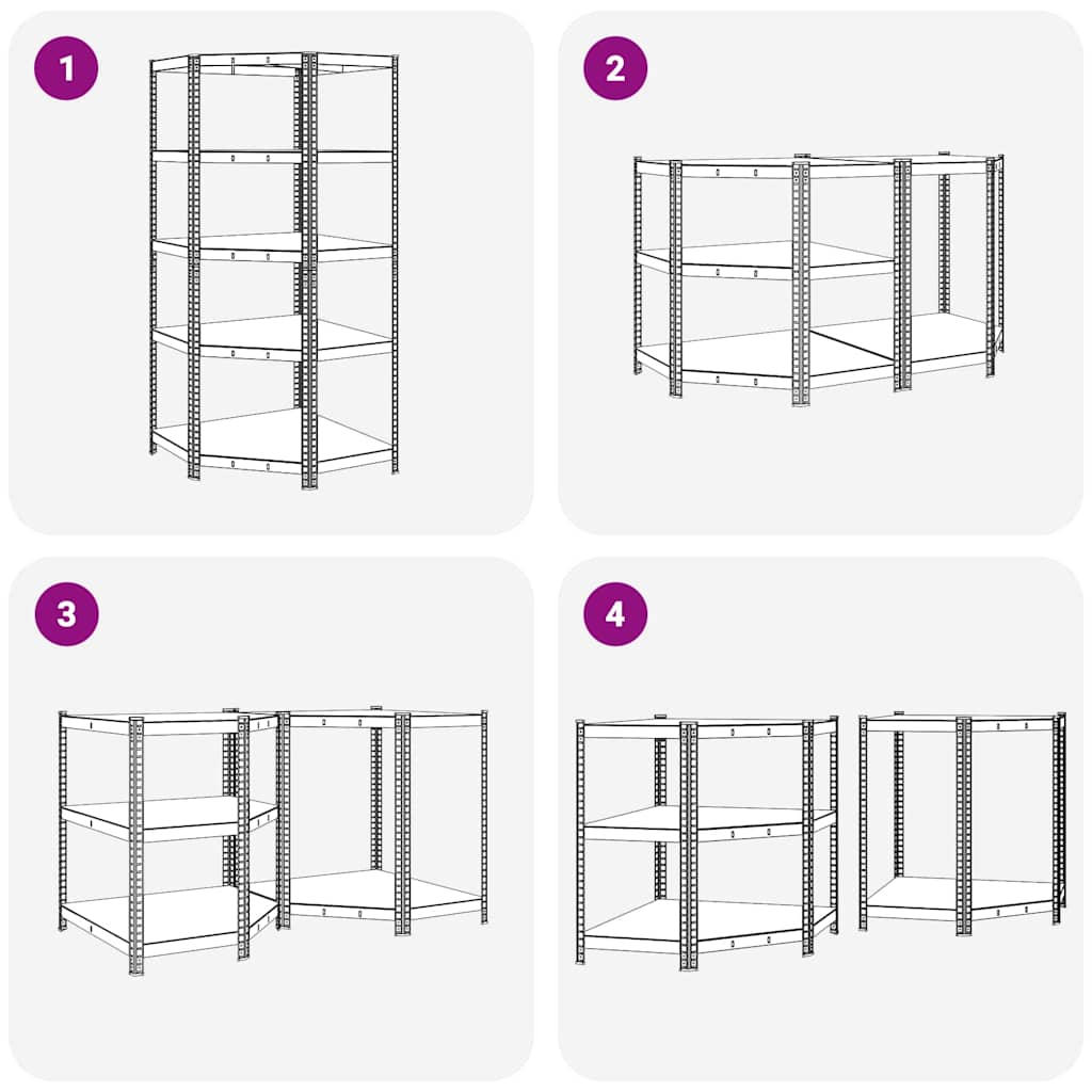 Corner Shelf with Shelf Silver 90 x 90 x 198 cm Engineered Wood