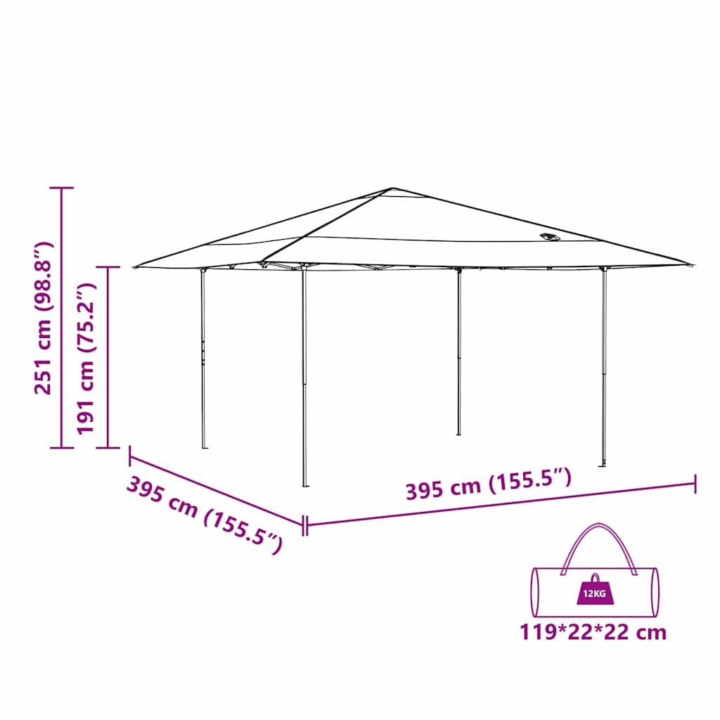 Canopy Tent Manual Blue 395 x 395 x 251 cm Fabric