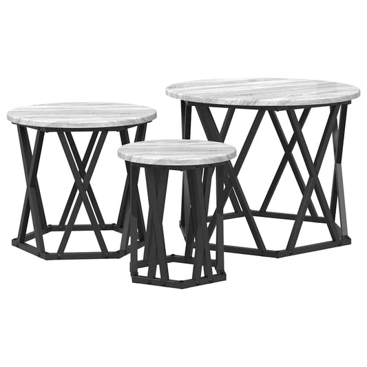 Nesting Side Table 3 pcs Grey Sonoma 53 x 53 x 40 cm