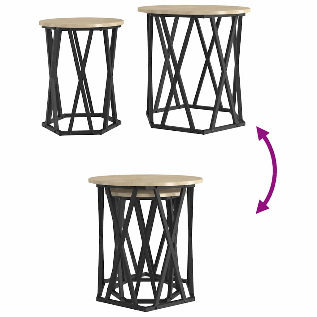 Coffee Table 2 pcs Sonoma oak 50 x 50 x 50 cm