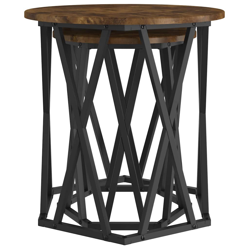 Coffee Table 2 pcs Smoked oak 50 x 50 x 50 cm