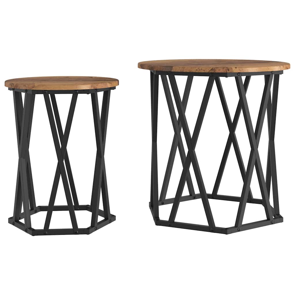 Coffee Table 2 pcs Old wood 50 x 50 x 50 cm