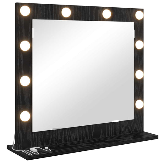 Vanity Mirror Black Oak 60 x 55 x 18 cm Rectangular