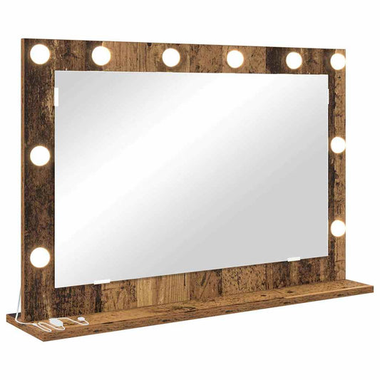 Vanity Mirror Old Wood 80 x 55 x 18 cm Rectangular