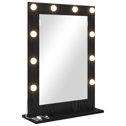 Vanity Mirror Black Oak 70 x 50 x 18 cm Rectangular