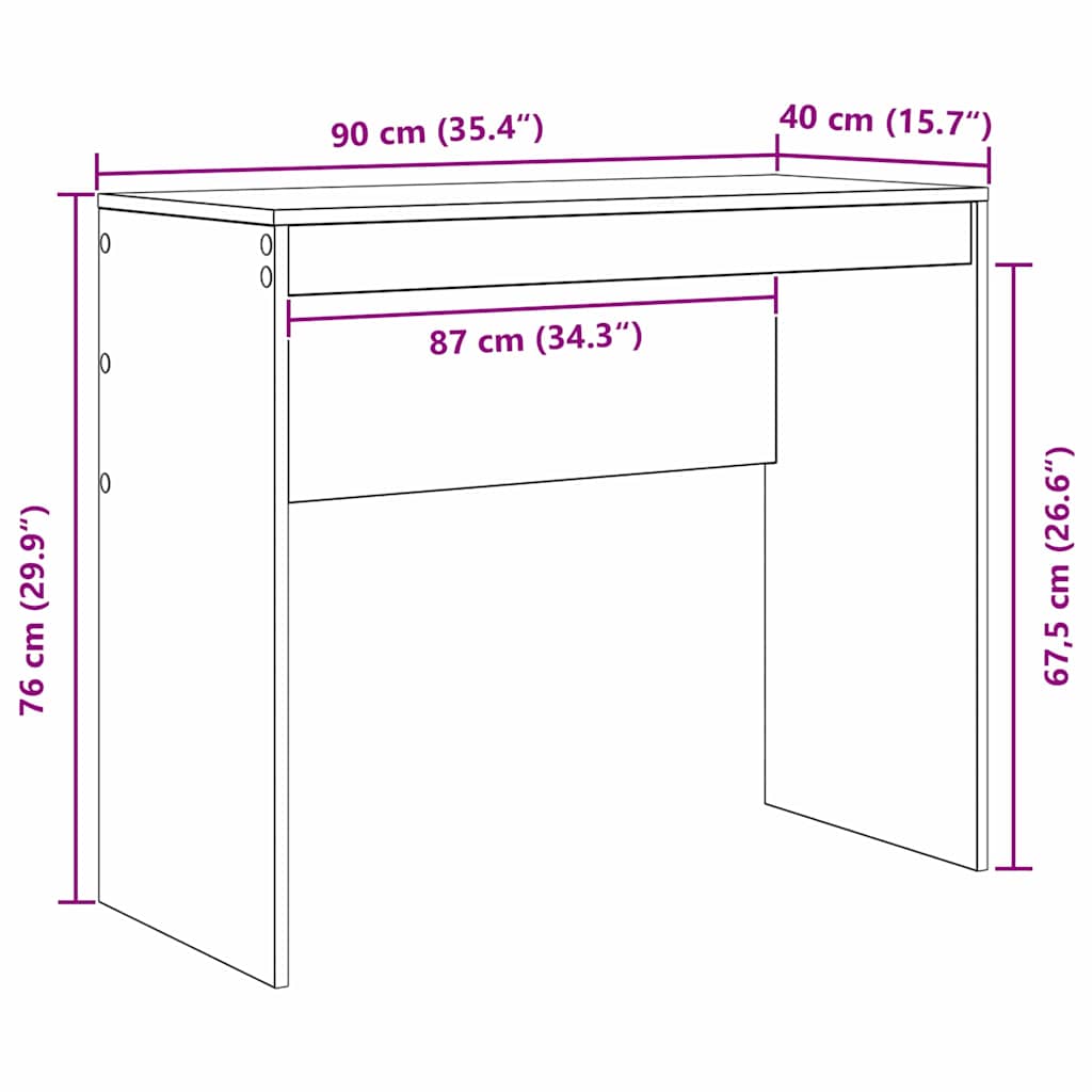 Desk Old Wood 90 x 40 x 76 cm