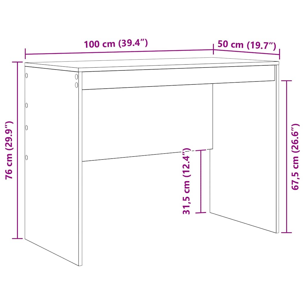 Desk Sonoma Oak 100 x 50 x 76 cm