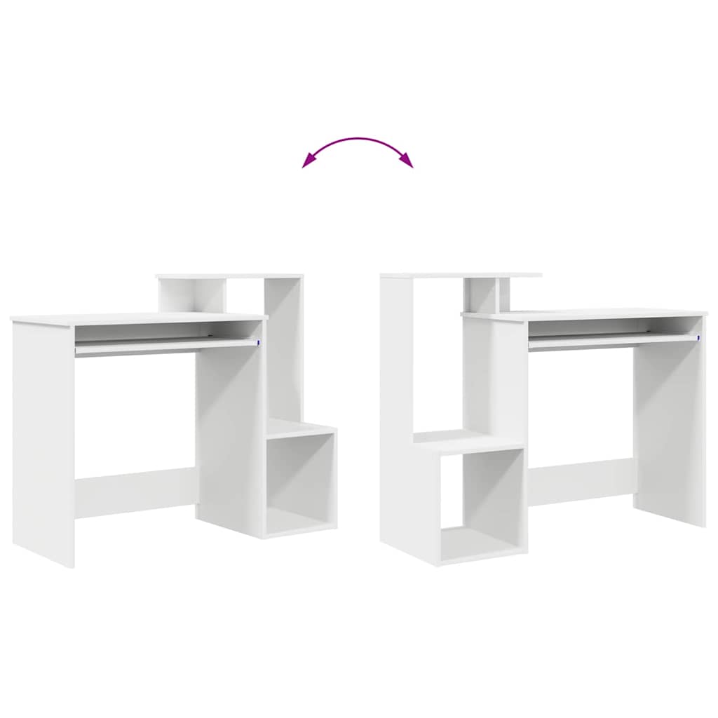 Desk White 106 x 41 x 88.5 cm Engineered Wood