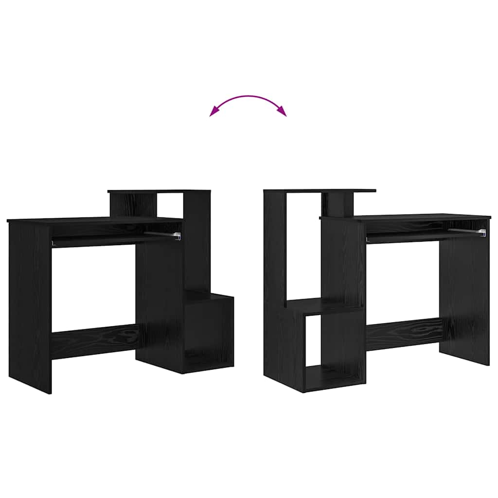 Desk Black Oak 106 x 41 x 88.5 cm Engineered Wood
