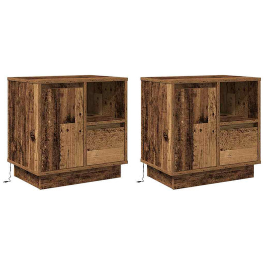 Bedside Cabinet 2 pcs Old Wood 50 x 34.5 x 50 cm