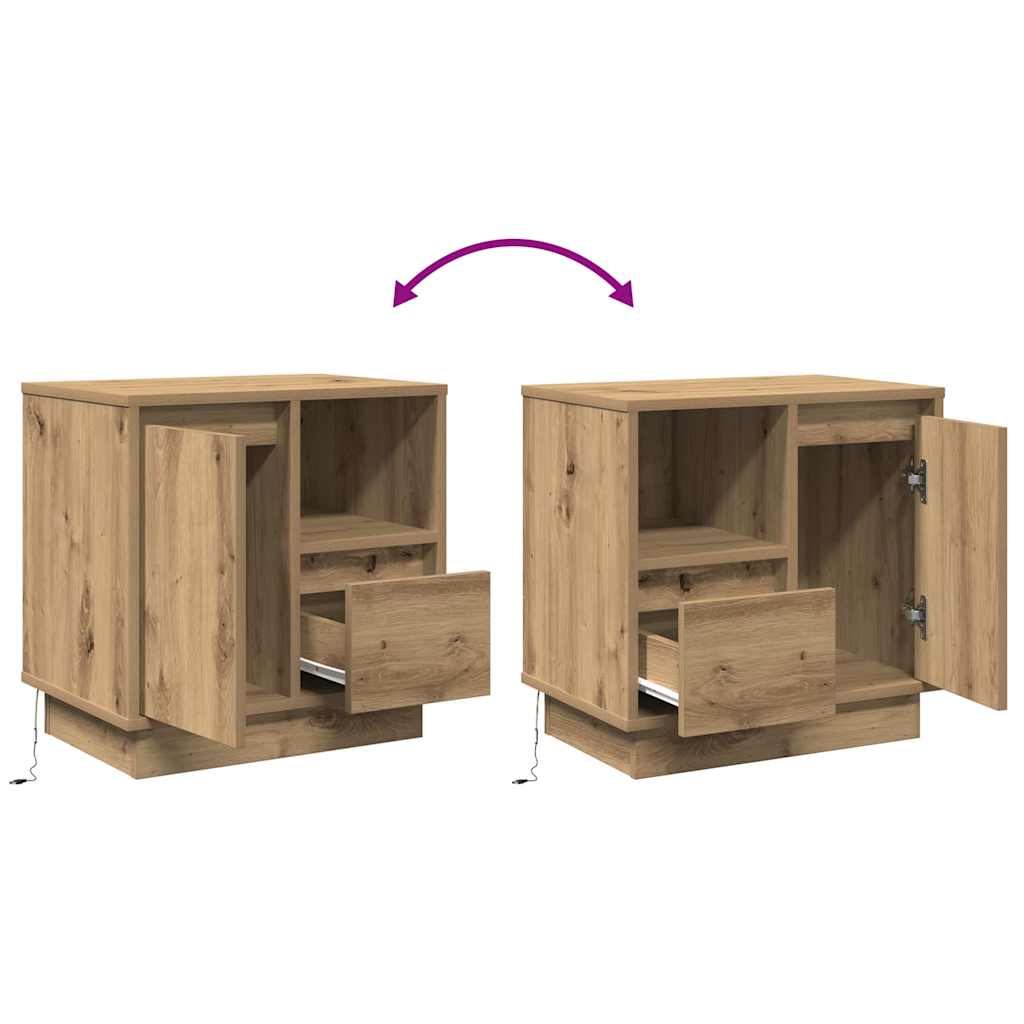 Bedside Cabinet 2 pcs Artisan Oak 50 x 34.5 x 50 cm