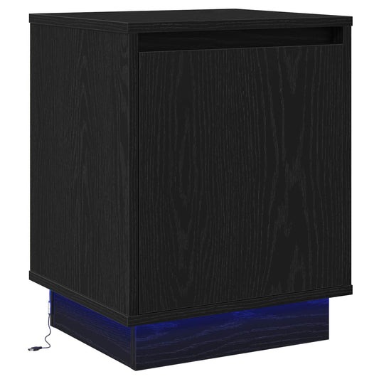 Bedside Cabinet Black Oak 39 x 34.5 x 50 cm Engineered wood