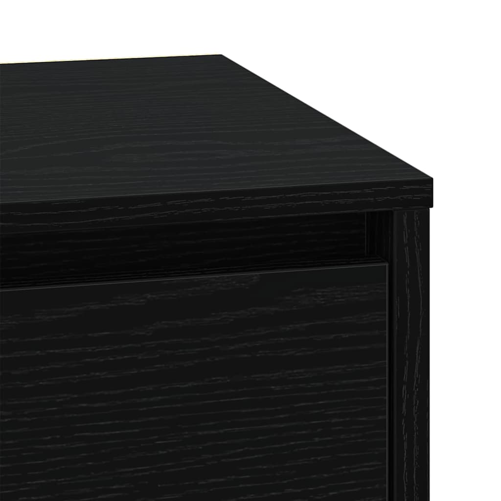 Bedside Cabinet Black Oak 39 x 34.5 x 50 cm Engineered wood