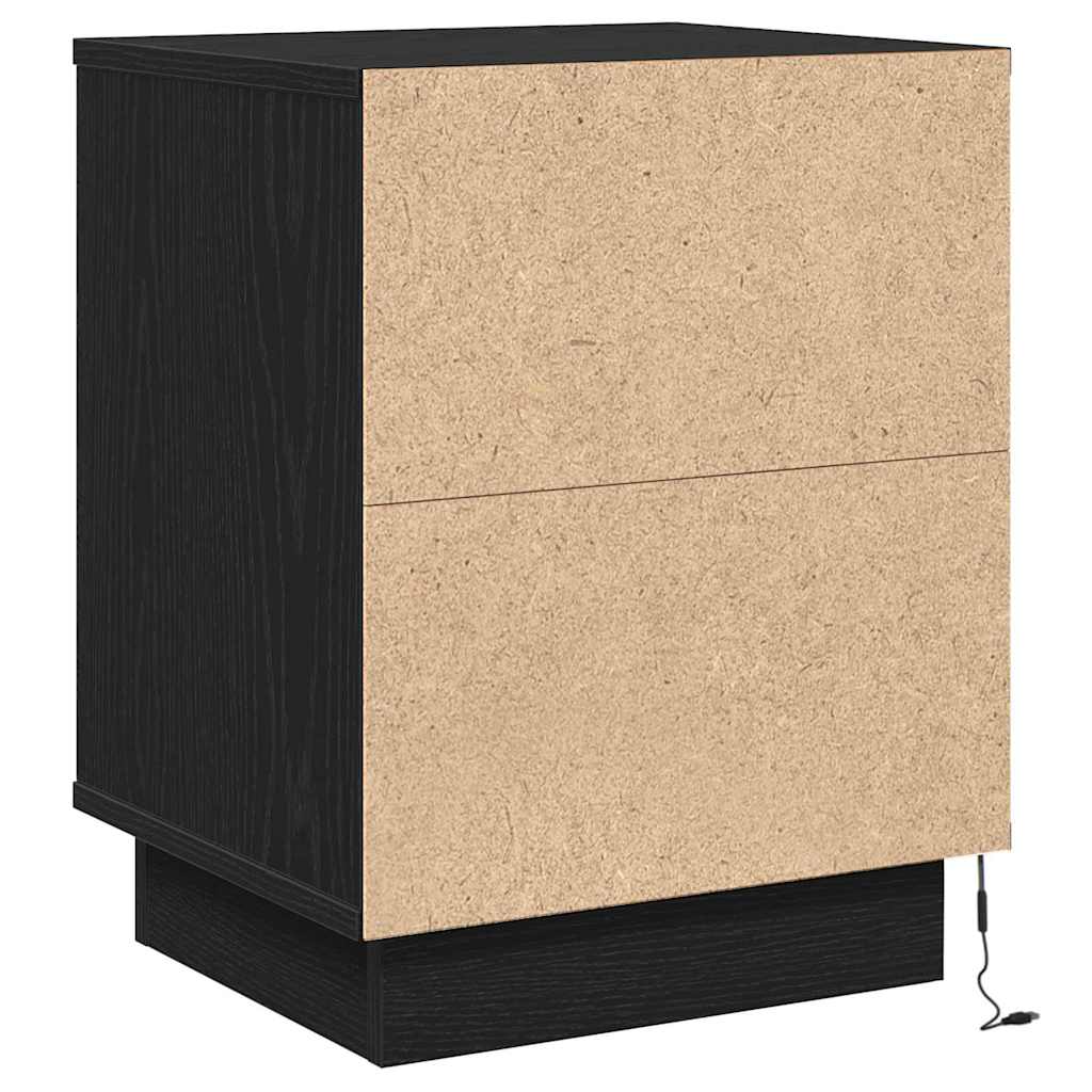 Bedside Cabinet with Drawer 2 pcs Black Oak 39 x 34.5 x 50 cm
