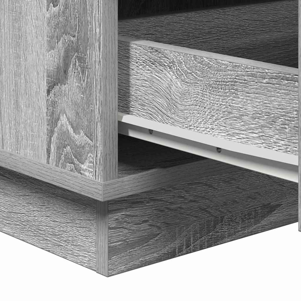 Bedside Cabinet Grey 39 x 34.5 x 65 cm Engineered wood
