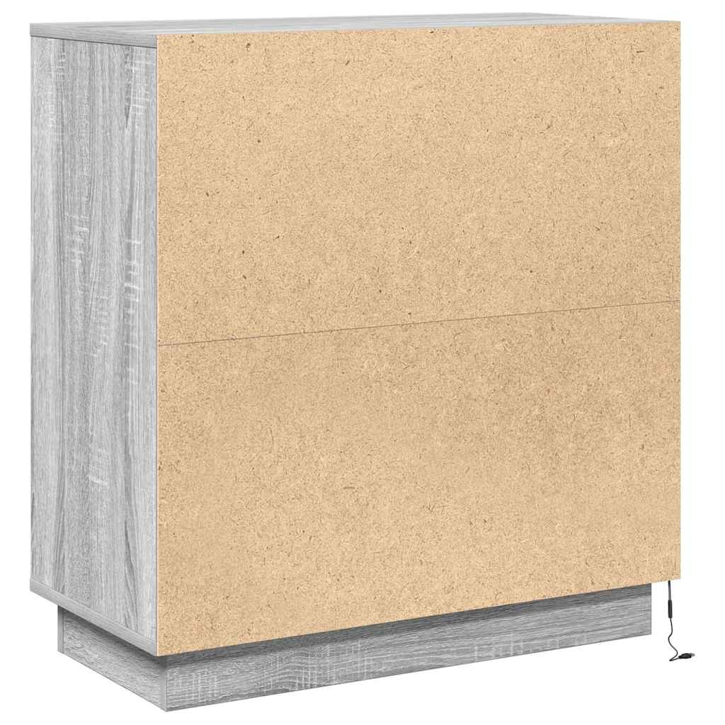 LED Sideboard for Grey Sonoma 71 x 34.5 x 75 cm