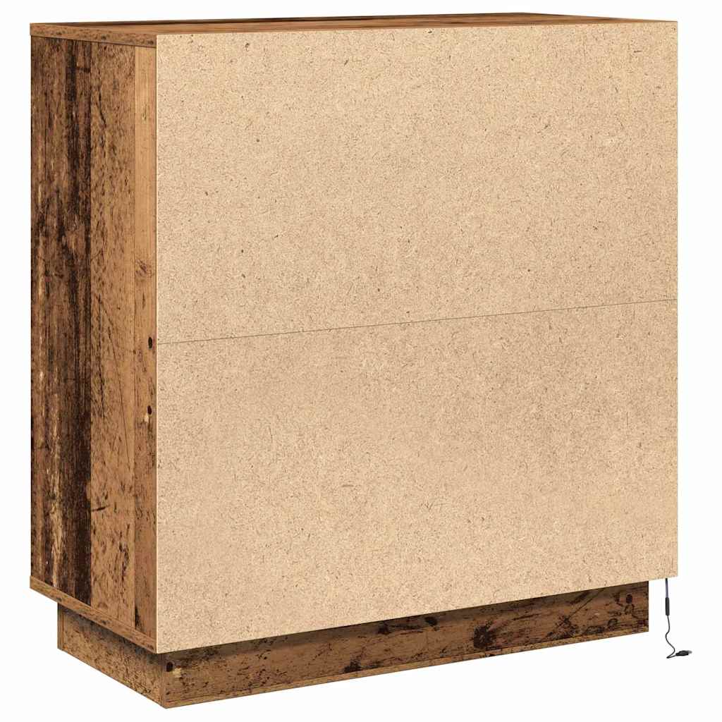 LED Sideboard Old Wood 71 x 34.5 x 75 cm Engineered Wood