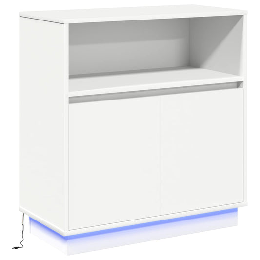 LED Sideboard White 71 x 34.5 x 75 cm Engineered Wood