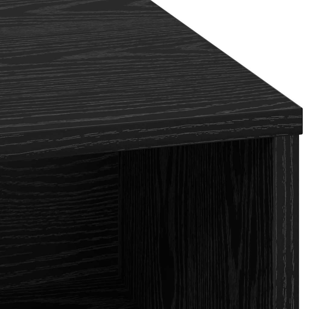 LED Sideboard Black Oak 71 x 34.5 x 75 cm Engineered Wood