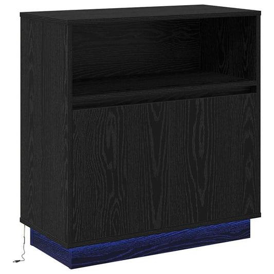 LED Sideboard Black Oak 71 x 34.5 x 75 cm Engineered Wood