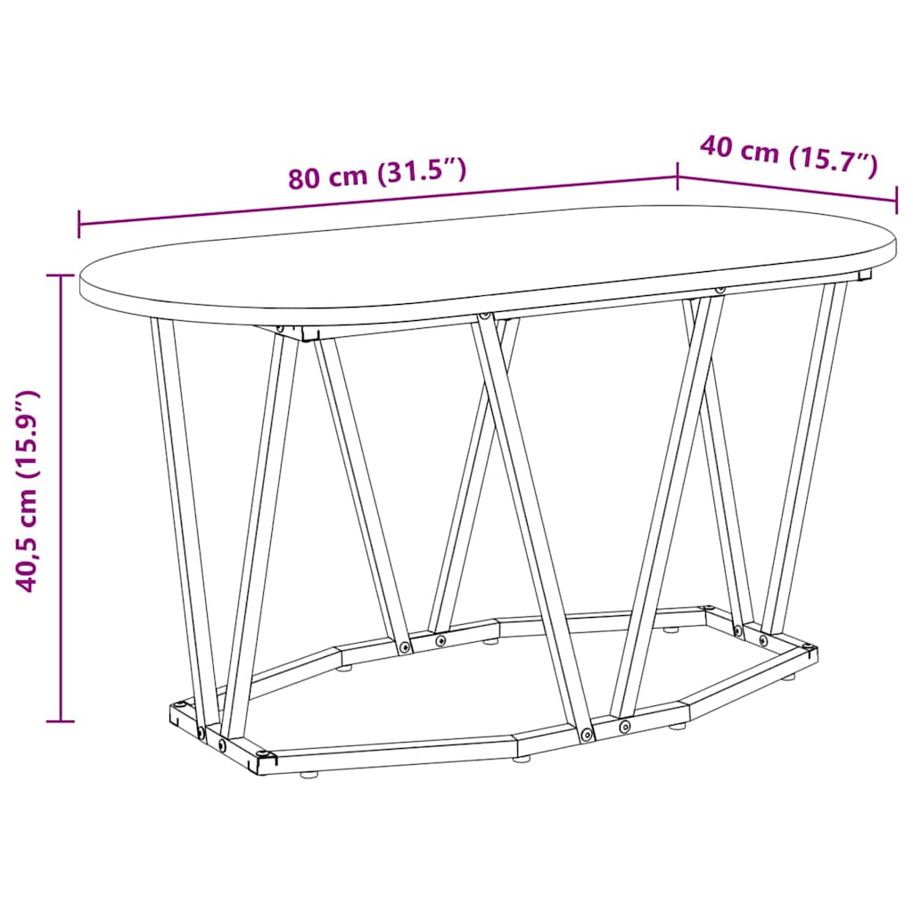 Coffee Table Smoked Oak 80 x 40 x 40.5 cm