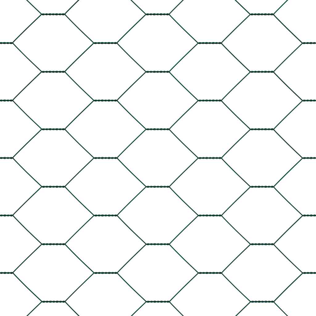 Hexagonal Fence with Concrete Base 10 x 1 m PVC-Coated Steel