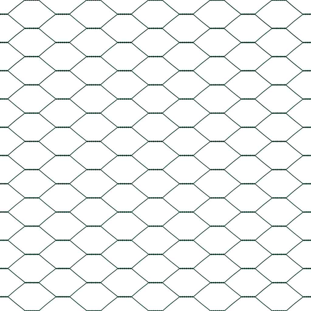 Hexagonal Fence with Concrete Base 25 x 1 m PVC-Coated Steel