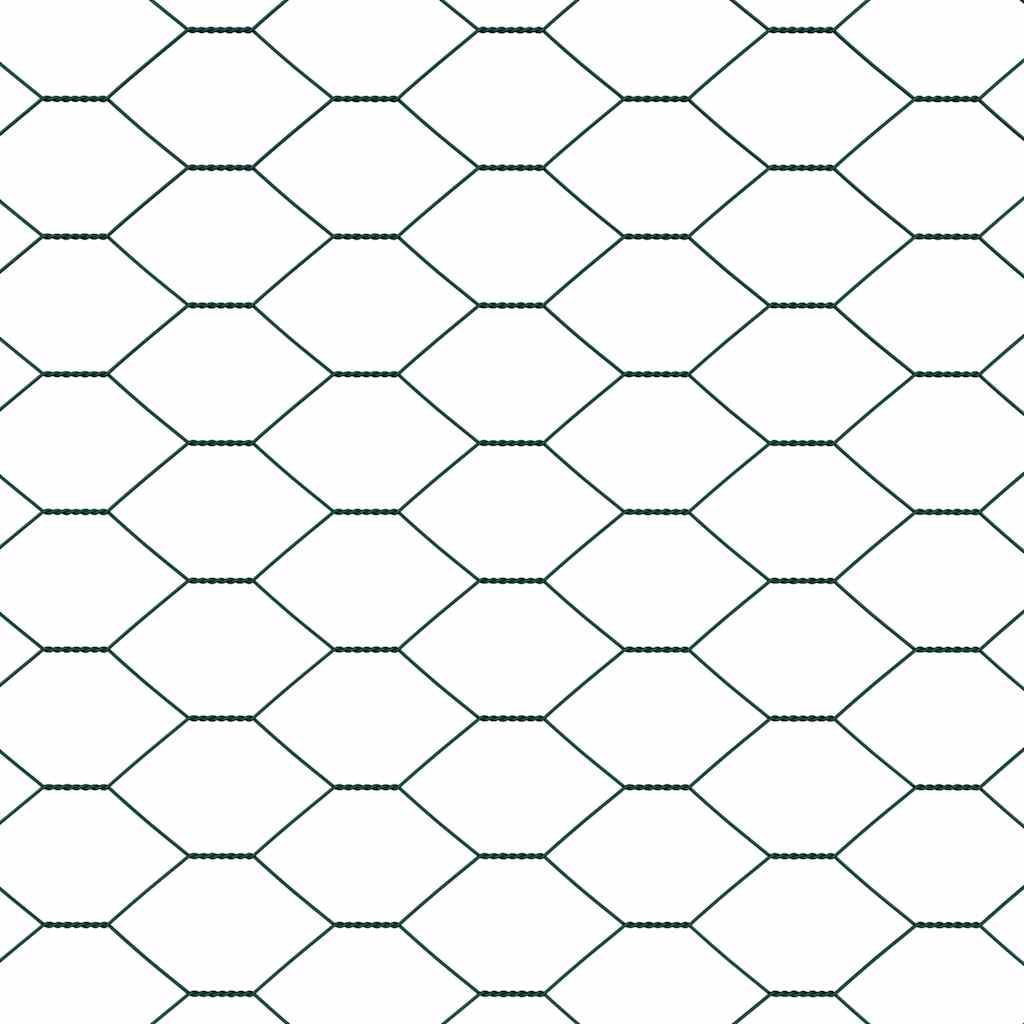 Hexagonal Fence with Concrete Base 25 x 1 m PVC-Coated Steel