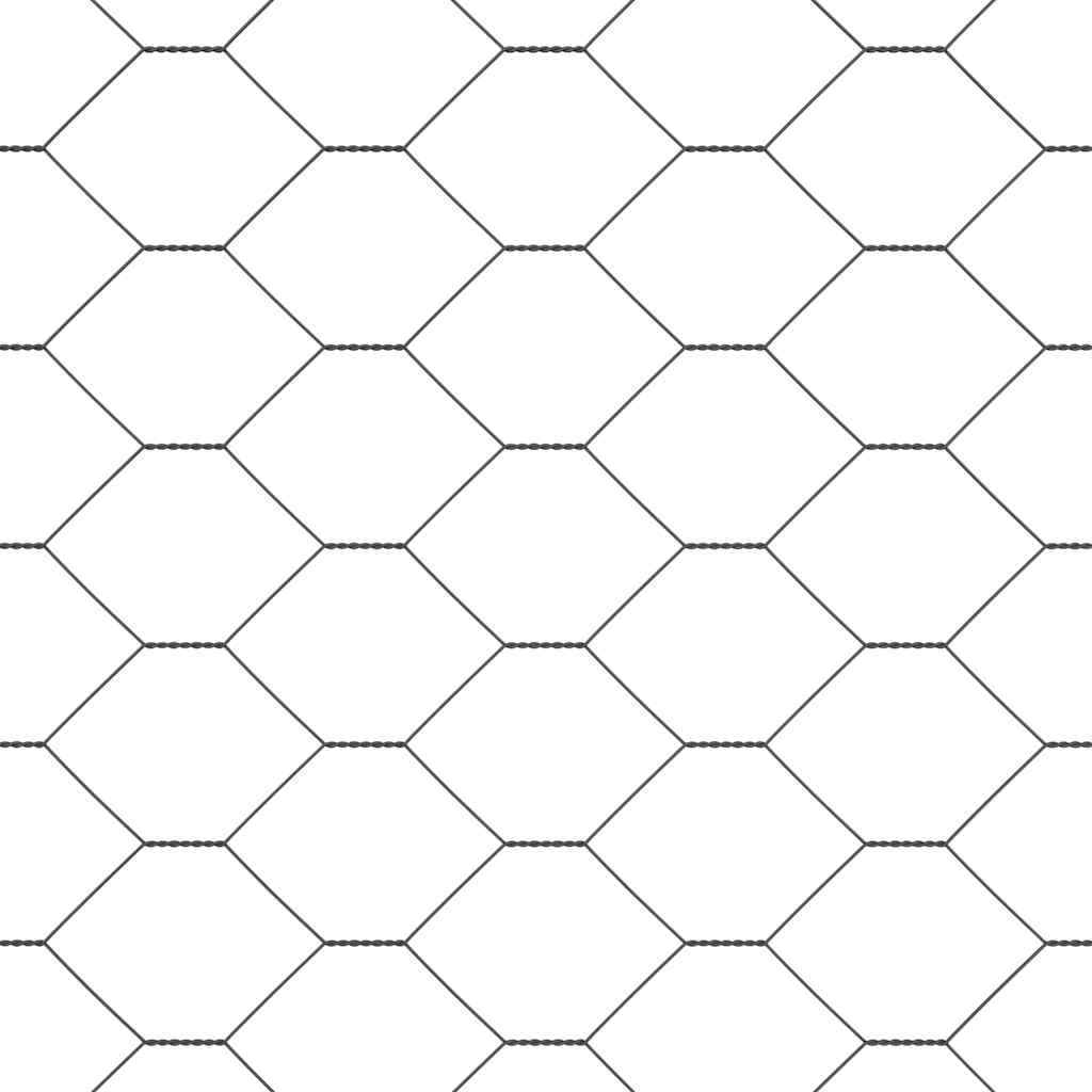Hexagonal Fence with Concrete Base 50 x 1 m PVC-Coated Steel