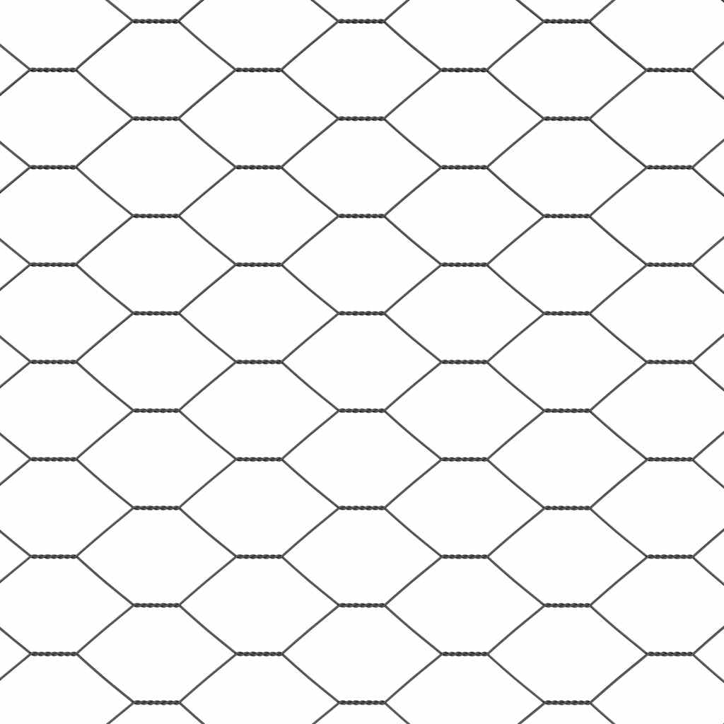 Hexagonal Fence with Concrete Base 100 x 1.2 m PVC-Coated Steel
