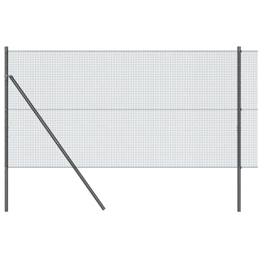 Welded Wire Fence Ground Fix 25 x 1.4 m PVC-Coated Steel Grey