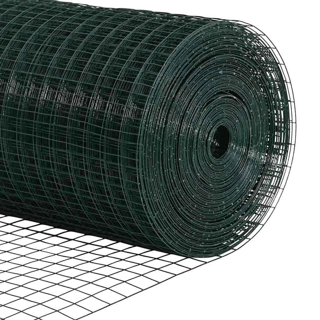 Welded Wire Fence with Spikes 50 x 0.8 m PVC-coated Steel Green