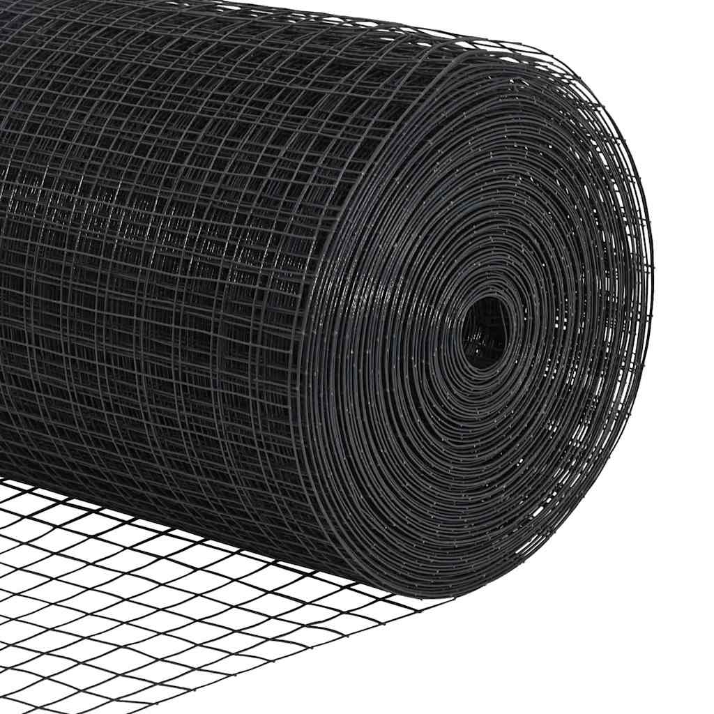 Welded Wire Fence with Spikes 25 x 1.2 m PVC-coated Steel Grey