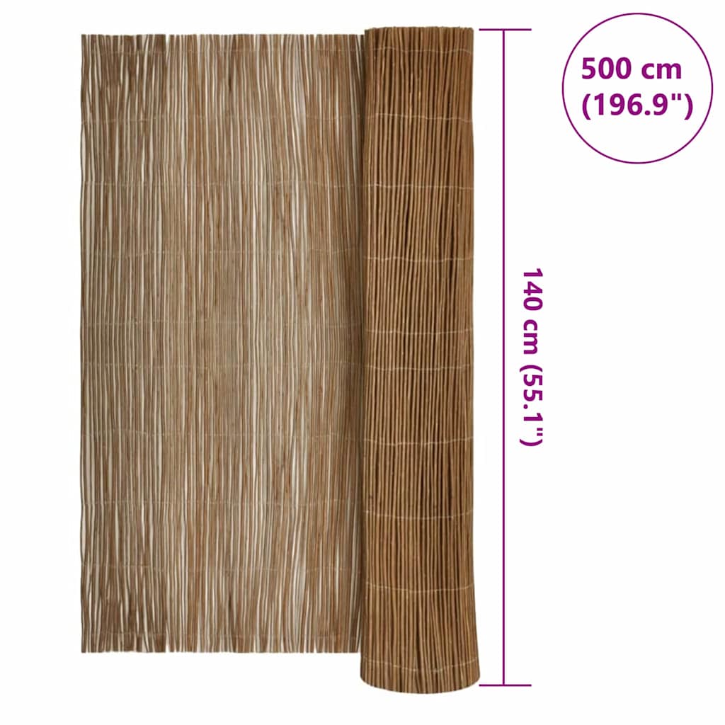 Willow Fence 140 x 500 cm Willow Natural