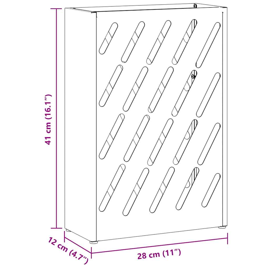 Rain Umbrella Stand Mustard Yellow 28 x 12 x 41 cm Steel