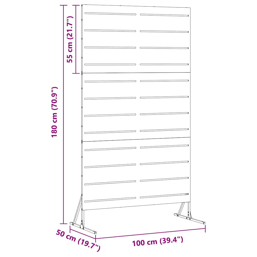 Privacy Screen 100 x 50 x 180 cm Stainless Steel Silver