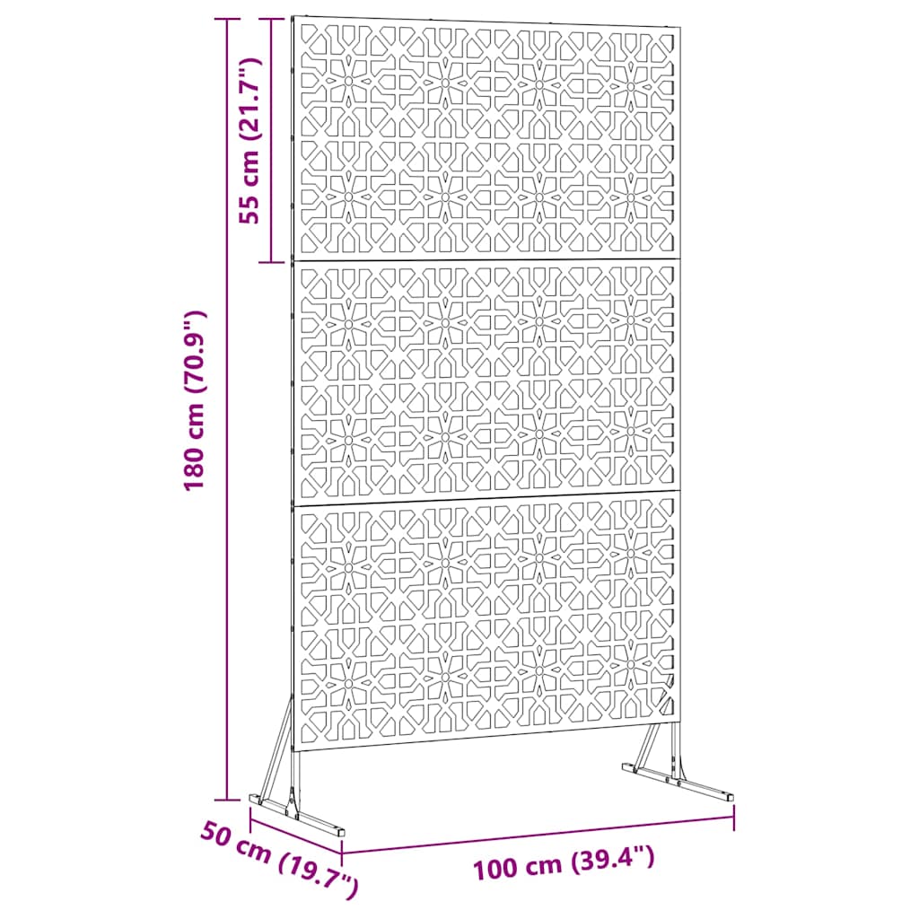 Privacy Screen 100 x 50 x 180 cm Steel Anthracite