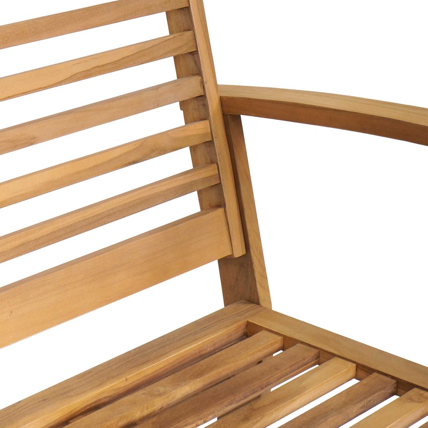 Garden Bench and Table Set 2 Piece Brown Solid Teak Wood