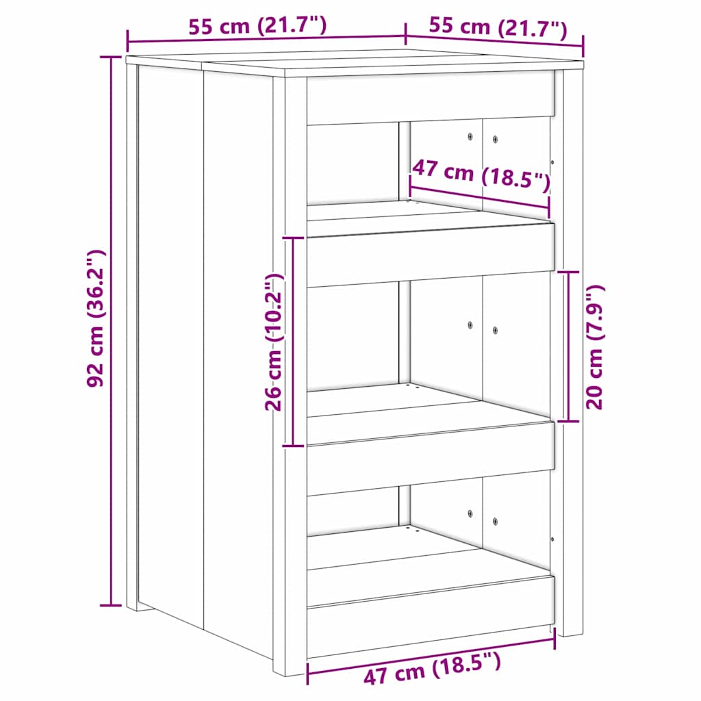 Kitchen Cabinet MEPPEL Brown Oak 55 x 55 x 92 cm