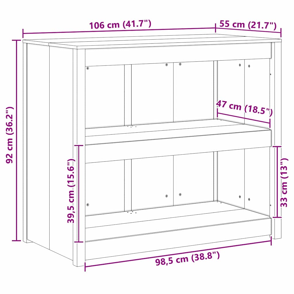 Kitchen Cabinet MEPPEL White 106 x 55 x 92 cm Solid Pine Wood