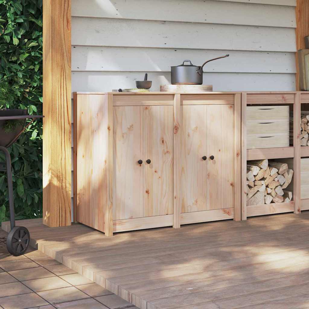 Kitchen Door 2 pcs Cream 50 x 9 x 82 cm Solid Pine wood