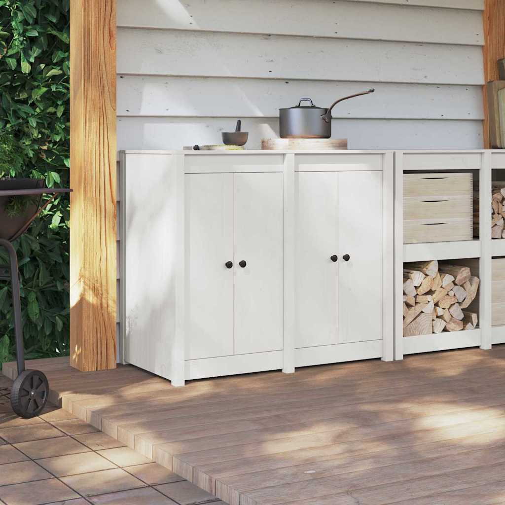 Kitchen Door 2 pcs White 50 x 9 x 82 cm Solid Pine wood