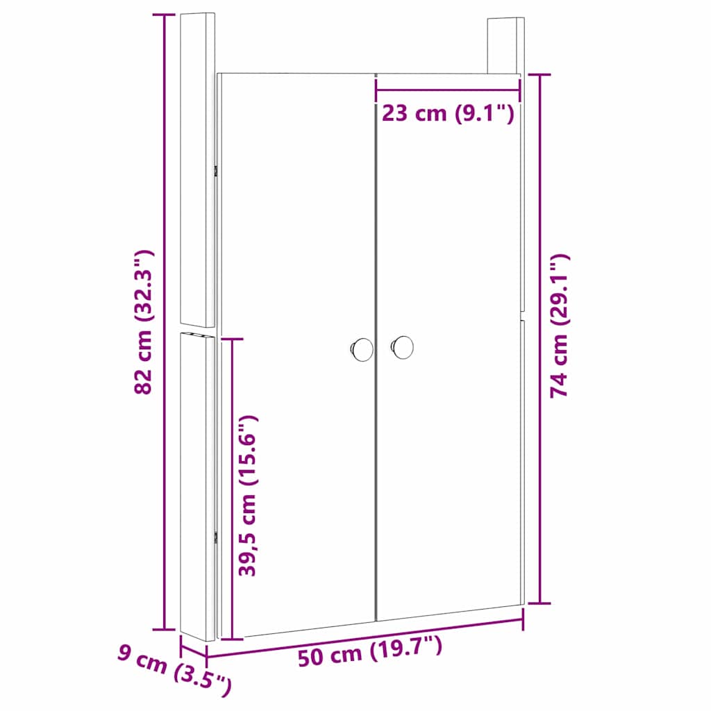 Kitchen Door Brown 50 x 9 x 82 cm Solid Douglas Fir wood
