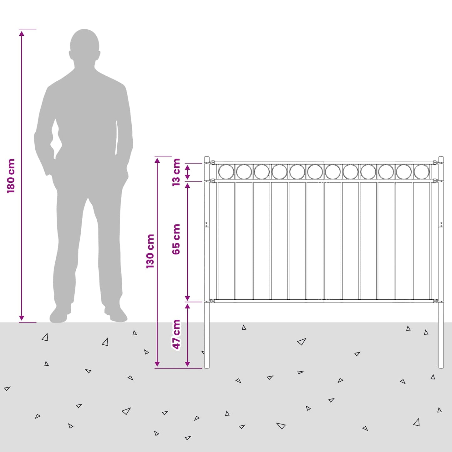 Fence Element ASSEN 170 x 130 cm Steel Grey