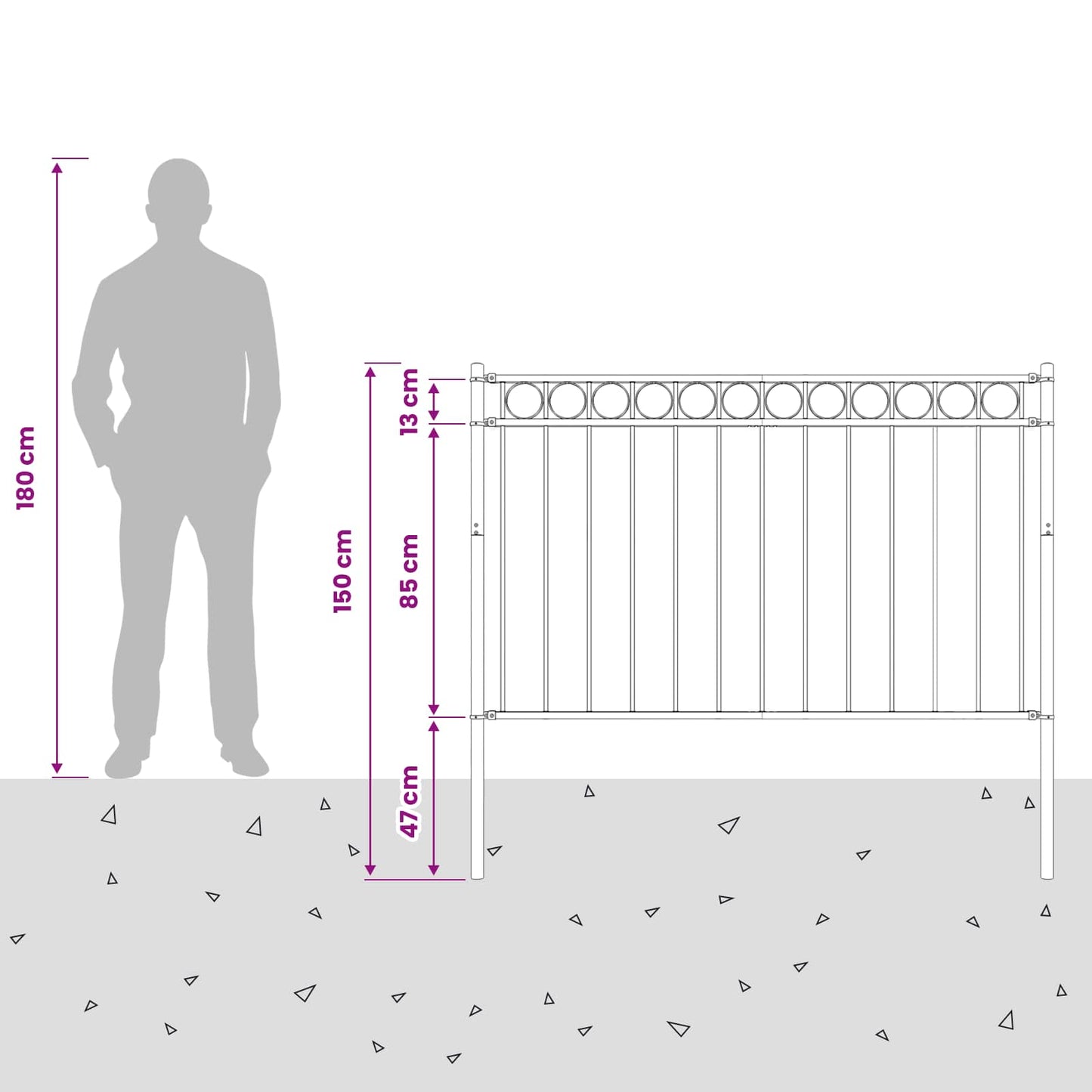 Fence Element ASSEN 170 x 150 cm Steel Grey